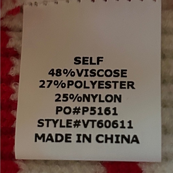 Vine & Love NWT Red White Striped Half Zip Sweater M - Picture 8 of 8